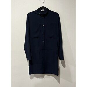 Nomia Dress Women’s 4 Long Sleeve Jumper Navy Blue Long Sleeve Snap Pockets